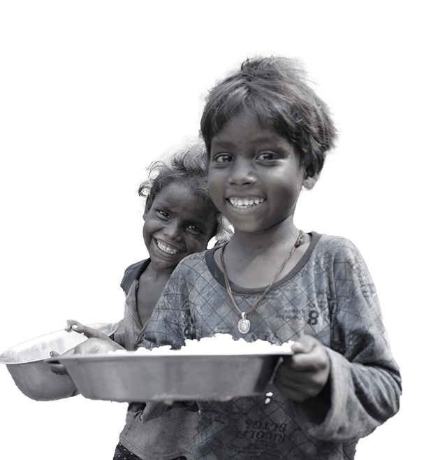 Children with meals from community feeding programs.